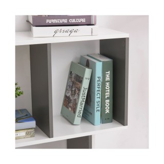 Ξύλινη Βιβλιοθήκη με 8 Ράφια 100 x 30 x 124 cm Χρώματος Γκρι HOMCOM...