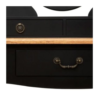 Ξύλινο Μπουντουάρ Με Καθρέπτη 74 x 40 x 136 cm Χρώματος Μαύρο Chrys...