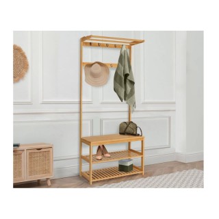 Ξύλινο Έπιπλο Εισόδου με 3 Ράφια και 9 Κρεμάστρες 70 x 30.5 x 170 c... Ξύλινο Έπιπλο Εισόδου με 3 Ράφια και 9 Κρεμάστρες 70 x 30.5 x 170 c...