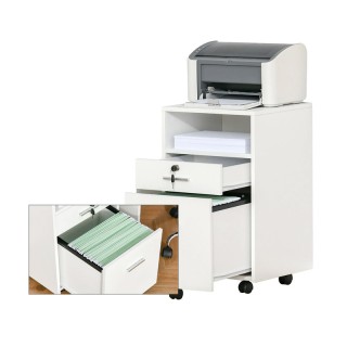 Ξύλινο Έπιπλο Γραφείου με 2 Συρτάρια και 1 Ράφι 39.5 x 40 x 60 cm V...