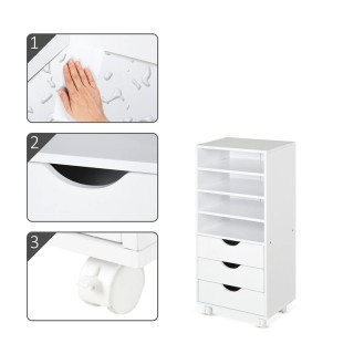 Ξύλινο Έπιπλο Γραφείου με 3 Συρτάρια και 4 Ράφια 40 x 30 x 83 cm Vi...