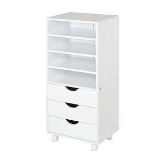 Ξύλινο Έπιπλο Γραφείου με 3 Συρτάρια και 4 Ράφια 40 x 30 x 83 cm Vi...