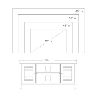 Ξύλινο Έπιπλο Τηλεόρασης 110 x 40 x 50 cm VASAGLE LTV43BX Ξύλινο Έπιπλο Τηλεόρασης 110 x 40 x 50 cm VASAGLE LTV43BX