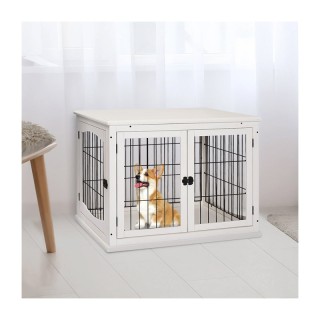 Ξύλινο Κλουβί Σκύλου με 3 Πόρτες 66 x 58.5 x 81 cm PawHut D02-040WT Ξύλινο Κλουβί Σκύλου με 3 Πόρτες 66 x 58.5 x 81 cm PawHut D02-040WT