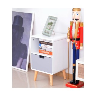 Ξύλινο Κομοδίνο με 1 Συρτάρι και 1 Ράφι 40 x 38 x 58 cm HOMCOM 831-197 Ξύλινο Κομοδίνο με 1 Συρτάρι και 1 Ράφι 40 x 38 x 58 cm HOMCOM 831-197