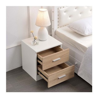 Ξύλινο Κομοδίνο με 2 Συρτάρια 40 x 38 x 44.5 cm Bakaji 8055205796564 Ξύλινο Κομοδίνο με 2 Συρτάρια 40 x 38 x 44.5 cm Bakaji 8055205796564