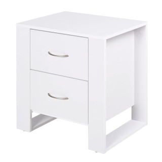 Ξύλινο Κομοδίνο με 2 Συρτάρια 48 x 39 x 54 cm Χρώματος Λευκό HOMCOM... Ξύλινο Κομοδίνο με 2 Συρτάρια 48 x 39 x 54 cm Χρώματος Λευκό HOMCOM...