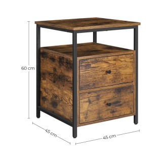 Ξύλινο Κομοδίνο με 2 Συρτάρια και 1 Ράφι 45 x 45 x 60 cm VASAGLE LE... Ξύλινο Κομοδίνο με 2 Συρτάρια και 1 Ράφι 45 x 45 x 60 cm VASAGLE LE...