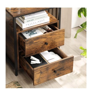 Ξύλινο Κομοδίνο με 2 Συρτάρια και 1 Ράφι 45 x 45 x 60 cm VASAGLE LE... Ξύλινο Κομοδίνο με 2 Συρτάρια και 1 Ράφι 45 x 45 x 60 cm VASAGLE LE...