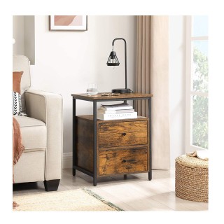 Ξύλινο Κομοδίνο με 2 Συρτάρια και 1 Ράφι 45 x 45 x 60 cm VASAGLE LE... Ξύλινο Κομοδίνο με 2 Συρτάρια και 1 Ράφι 45 x 45 x 60 cm VASAGLE LE...