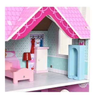 Ξύλινο Κουκλόσπιτο με Αξεσουάρ 86 x 30 x 87 cm HOMCOM 350-077 Ξύλινο Κουκλόσπιτο με Αξεσουάρ 86 x 30 x 87 cm HOMCOM 350-077