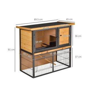 Ξύλινο - Μεταλλικό Κλουβί Κουνελιού 89.5 x 45 x 81 cm PawHut D51-176 Ξύλινο - Μεταλλικό Κλουβί Κουνελιού 89.5 x 45 x 81 cm PawHut D51-176