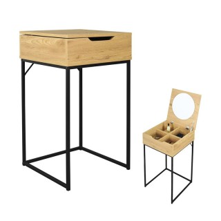 Ξύλινο Μπουντουάρ με Αναδιπλούμενο Καθρέπτη 45 x 45 x 77 cm Χρώματο... Ξύλινο Μπουντουάρ με Αναδιπλούμενο Καθρέπτη 45 x 45 x 77 cm Χρώματο...