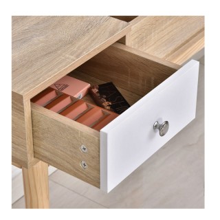 Ξύλινο Μπουντουάρ με Αναδιπλούμενο Καθρέφτη και Σκαμπό 100 x 45 x 1... Ξύλινο Μπουντουάρ με Αναδιπλούμενο Καθρέφτη και Σκαμπό 100 x 45 x 1...