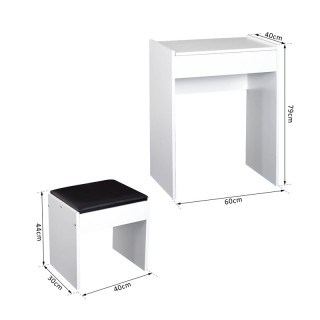 Ξύλινο Μπουντουάρ με Αναδιπλούμενο Καθρέπτη και Σκαμπό 60 x 40 x 79... Ξύλινο Μπουντουάρ με Αναδιπλούμενο Καθρέπτη και Σκαμπό 60 x 40 x 79...