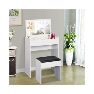 Ξύλινο Μπουντουάρ με Αναδιπλούμενο Καθρέπτη και Σκαμπό 60 x 40 x 79... Ξύλινο Μπουντουάρ με Αναδιπλούμενο Καθρέπτη και Σκαμπό 60 x 40 x 79...