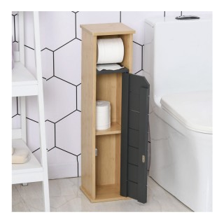 Ξύλινο Ντουλάπι Μπάνιου με Θήκη για Χαρτί Υγείας 18 x 18 x 75 cm HO... Ξύλινο Ντουλάπι Μπάνιου με Θήκη για Χαρτί Υγείας 18 x 18 x 75 cm HO...