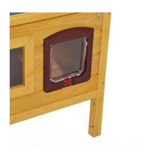 Ξύλινο Σπίτι Γάτας με Ανοιγόμενη Οροφή 70 x 51.5 x 60 cm PawHut D30...