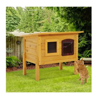 Ξύλινο Σπίτι Γάτας με Ανοιγόμενη Οροφή 70 x 51.5 x 60 cm PawHut D30... Ξύλινο Σπίτι Γάτας με Ανοιγόμενη Οροφή 70 x 51.5 x 60 cm PawHut D30...