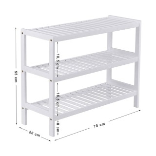 Ξύλινο Stand Αποθήκευσης Παπουτσιών με 3 Ράφια 70 x 26 x 55 cm Song... Ξύλινο Stand Αποθήκευσης Παπουτσιών με 3 Ράφια 70 x 26 x 55 cm Song...