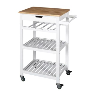Ξύλινο Τρόλεϊ Κουζίνας με 3 Ράφια και 1 Συρτάρι 84.5 x 61 x 40 cm H... Ξύλινο Τρόλεϊ Κουζίνας με 3 Ράφια και 1 Συρτάρι 84.5 x 61 x 40 cm H...