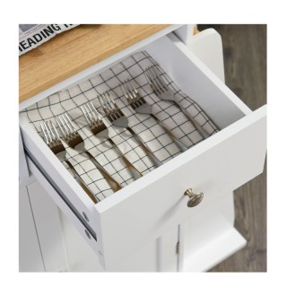 Ξύλινο Τροχήλατο Ντουλάπι Κουζίνας 89 x 45 x 89.5 cm HOMCOM 801-163 Ξύλινο Τροχήλατο Ντουλάπι Κουζίνας 89 x 45 x 89.5 cm HOMCOM 801-163