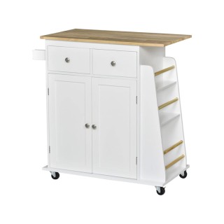 Ξύλινο Τροχήλατο Ντουλάπι Κουζίνας 89 x 45 x 89.5 cm HOMCOM 801-163 Ξύλινο Τροχήλατο Ντουλάπι Κουζίνας 89 x 45 x 89.5 cm HOMCOM 801-163