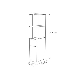 Εταζέρα Μπάνιου με 2 Ντουλάπια και 2 Ράφια 15.2 x 29.8 x 118 cm Χρώ... Εταζέρα Μπάνιου με 2 Ντουλάπια και 2 Ράφια 15.2 x 29.8 x 118 cm Χρώ...