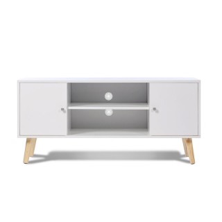 Ξύλινο Έπιπλο Τηλεόρασης 113 x 40 x 53.5 cm Χρώματος Λευκό Alesund ...