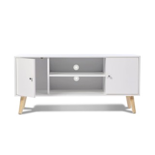 Ξύλινο Έπιπλο Τηλεόρασης 113 x 40 x 53.5 cm Χρώματος Λευκό Alesund ...
