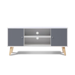 Ξύλινο Έπιπλο Τηλεόρασης 113 x 40 x 53.5 cm Χρώματος Γκρι Alesund S...