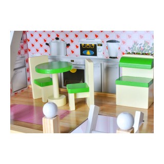 Ξύλινο Κουκλόσπιτο με 3 Ορόφους και Αξεσουάρ 60 x 30.5 x 80 cm SPM ...