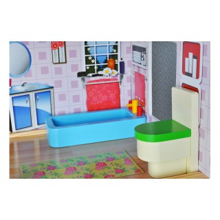 Ξύλινο Κουκλόσπιτο με 3 Ορόφους και Αξεσουάρ 60 x 30.5 x 80 cm SPM ...