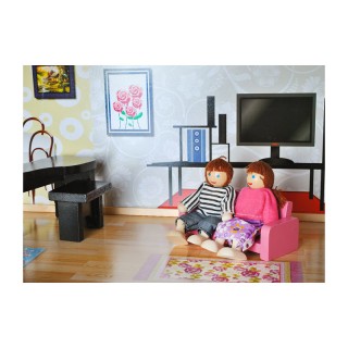 Ξύλινο Κουκλόσπιτο με 3 Ορόφους και Αξεσουάρ 60 x 30.5 x 80 cm SPM ...