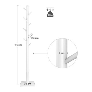 Ξύλινος Καλόγερος με 8 Γάντζους και Ρυθμιζόμενο Ύψος 30 x 30 x 175 ...