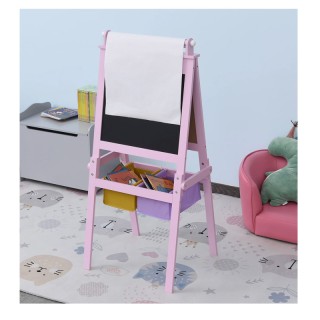 Ξύλινος Παιδικός Μαγνητικός Μαυροπίνακας 3 σε 1 Διπλής Όψης HOMCOM ...