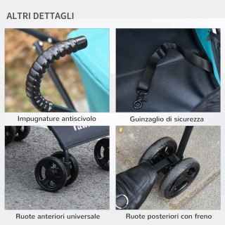 Πτυσσόμενο Καρότσι Μεταφοράς Κατοικιδίου 65 x 42 x 94 cm PawHut D00...