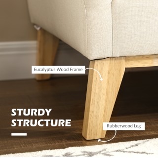 Διθέσιος καναπές HOMCOM από ύφασμα όψης από ξύλο ευκάλυπτου και λιν... Διθέσιος καναπές HOMCOM από ύφασμα όψης από ξύλο ευκάλυπτου και λιν...