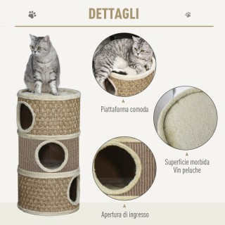 Σπίτι Γάτας 3 Επιπέδων 37.5 x 37.5 x 70 cm PawHut D30-326 Σπίτι Γάτας 3 Επιπέδων 37.5 x 37.5 x 70 cm PawHut D30-326