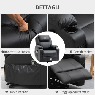 HOMCOM Lift Chair Max 135° Recliner με 8 πόντους μασάζ και στήριγμα... HOMCOM Lift Chair Max 135° Recliner με 8 πόντους μασάζ και στήριγμα...