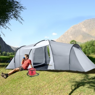 Σκηνή Camping Outsunny 4-6 Ατόμων με 2 Δωμάτια Αδιάβροχη με κουβούκ...