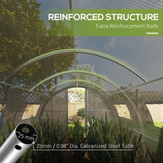 Θερμοκήπιο Outsunny Tunnel 6x3 m με 2 εισόδους και 8 παράθυρα, σε P...