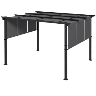 Gazebo Pergola 3x3,5 m με 3 ρυθμιζόμενα κουβούκλια από ατσάλι και π... Gazebo Pergola 3x3,5 m με 3 ρυθμιζόμενα κουβούκλια από ατσάλι και π...