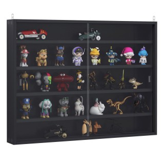 Ντουλάπι τοίχου HOMCOM 5 επιπέδων με ρυθμιζόμενα ράφια, σε γυαλί κα...