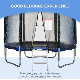 SPORTNOW Ελαστικό τραμπολίνο με σκάλα και δίχτυ ασφαλείας, από ατσά...