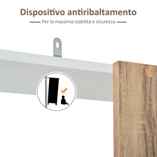 Ράφι επιτοίχιας βιβλιοθήκης Homcom από ξύλο βελανιδιάς και λευκό με...