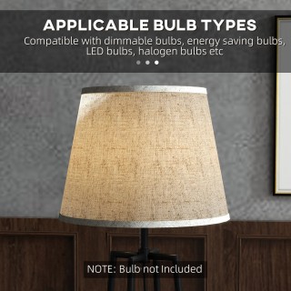 HOMCOM Φωτιστικό δαπέδου με 2 ράφια σε μεταλλικό και MDF με υφασμάτ...