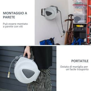 DURHAND Αυτόματο καρούλι εύκαμπτου σωλήνα τοίχου με σύνδεση Φ1/4, 1...