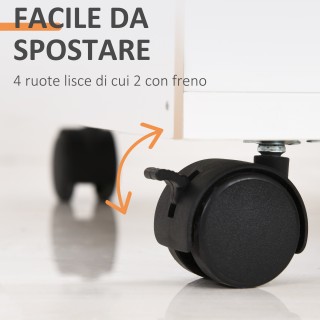 HOMCOM Ξύλινη Συρταριέρα γραφείου με 2 κλειδιά, συρτάρι, ντουλάπι κ...