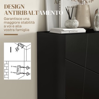 HOMCOM Μοντέρνα σχάρα παπουτσιών για 15-20 ζευγάρια παπούτσια, ρυθμ...